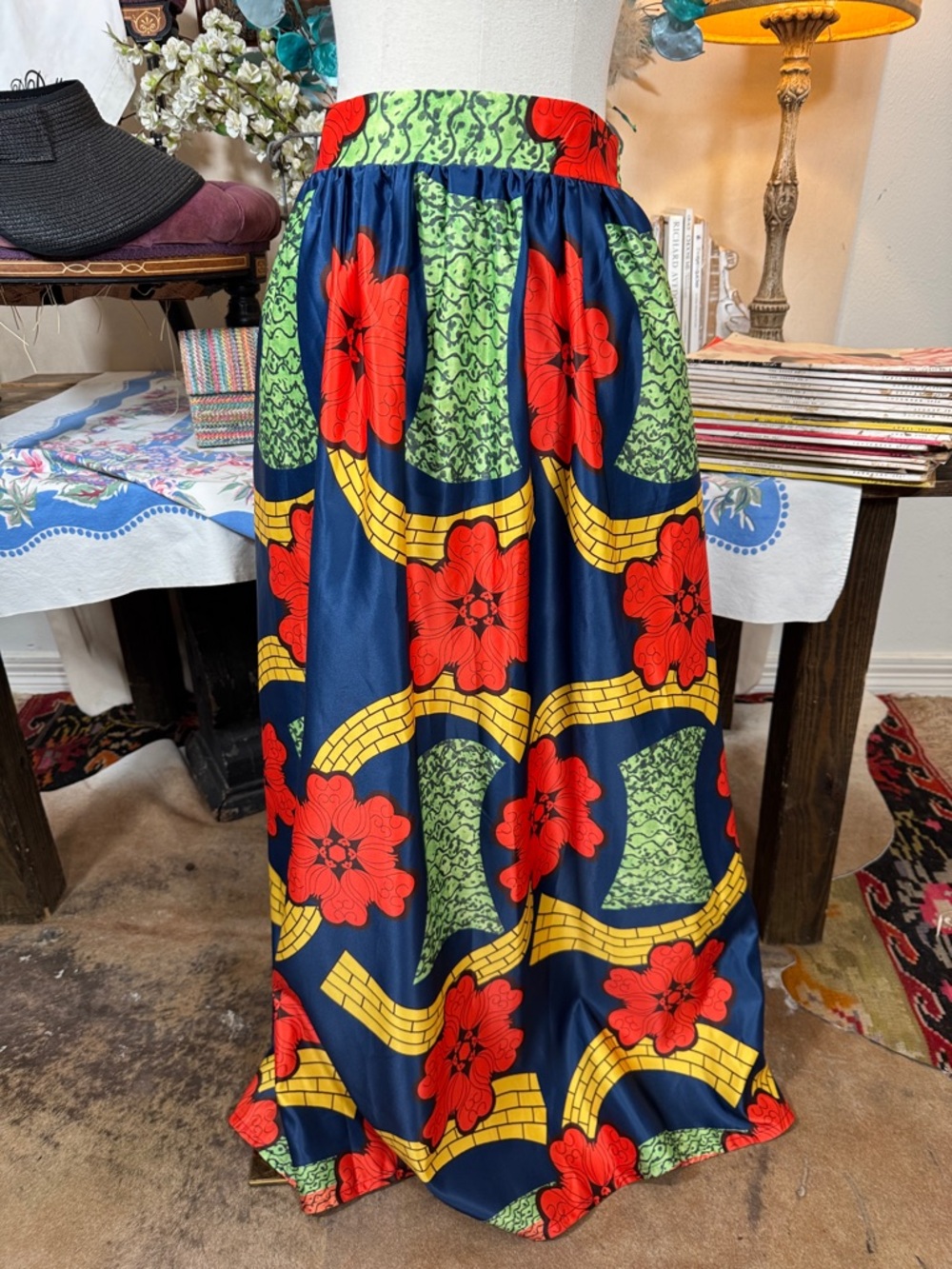 Vintage Satin Maxi Skirt